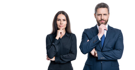 businesspeople working on business project. collaborating on a new business project. businesspeople isolated on white. senior colleague. businesspeople together while having a meeting in the office