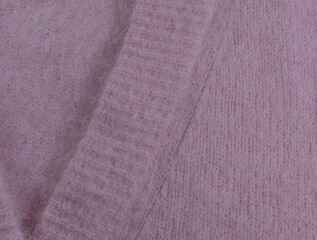 Rosa Mohair und Alpaka Wolle von einer Strickjacke auf Transparentem Hintergrund 