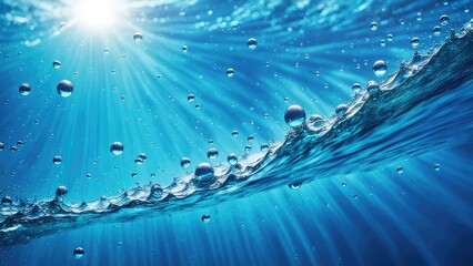 Obraz premium The wave and the sun. Sea water splashes in the sun