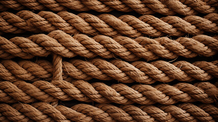 interweaving of brown ropes, background, texture of laces, surface of the material