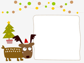 Obraz premium 可愛いトナカイのフレーム