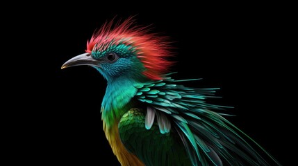 Fototapeta premium A vibrant bird with a combination of red, green, and blue feathers. Perfect for adding a pop of color to any project or design