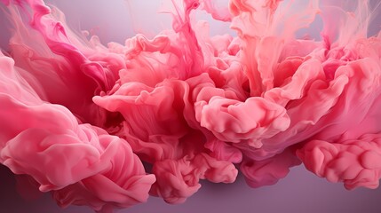 A burst of electric pink ink dispersing rapidly in water, creating a dynamic composition