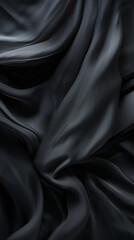 Fototapeta premium Smooth elegant black silk or satin luxury cloth texture can use as abstract background. Luxurious background design