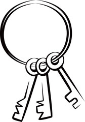 Bunch of keys at simple drawing - 695246186