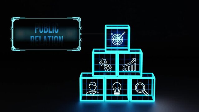 PR Public relations concept. Communication advertising marketing strategy.