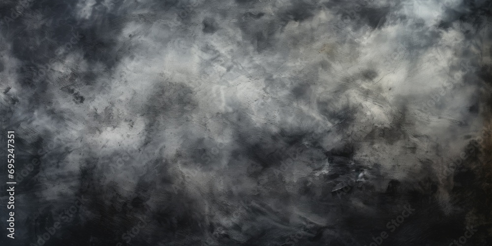 Poster a black and white painting depicting clouds in the sky. this versatile image can be used for various