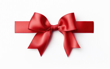 Fototapeta premium Red ribbon on white background
