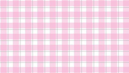Pink and white plaid fabric texture as a background