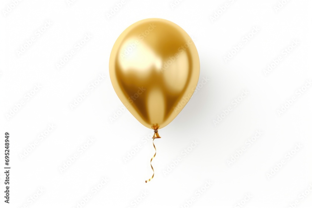 Poster A golden balloon with a string attached. Perfect for celebrations and adding a touch of elegance.