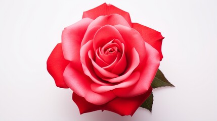 pink red rose flower isolated on white background. Red bright color.