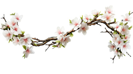  Tree branch flower isolated on a transparent background. - obrazy, fototapety, plakaty