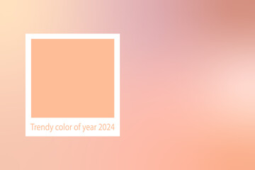Trendy color of year 2024 Trendy color sample. Abstract floral pattern swatch colors collage. Peach new trend