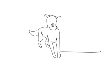 cute dog outside free pose life freedom walk line art design