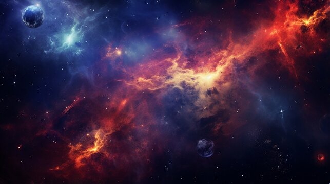 Planets, stars and galaxies in outer space showing the beauty of space exploration. Beautiful , stars and galaxies