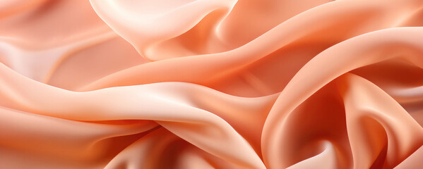 Silk or Satin fabric peach colour.	