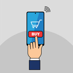 fintech financial technology a man hand shop online using smartphone marketplace mobile banking internet banking online payment