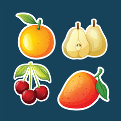 Set sticker fresh fruit design