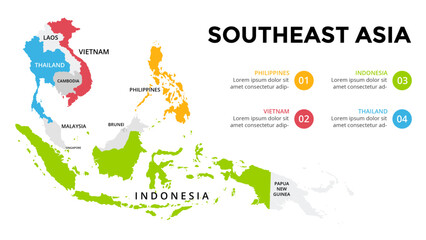
Infographic maps for Asian countries elements design for presentation, can be used for presentation, workflow layout, diagram, annual report, web design. - obrazy, fototapety, plakaty