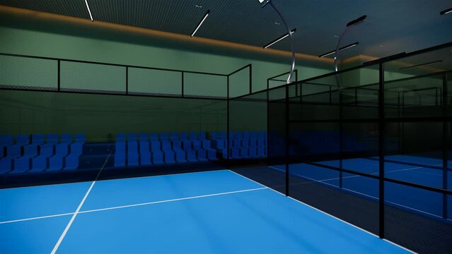 Indoor padel court 3d render