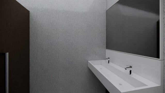 3d render modern  public toilet WC bathroom interior