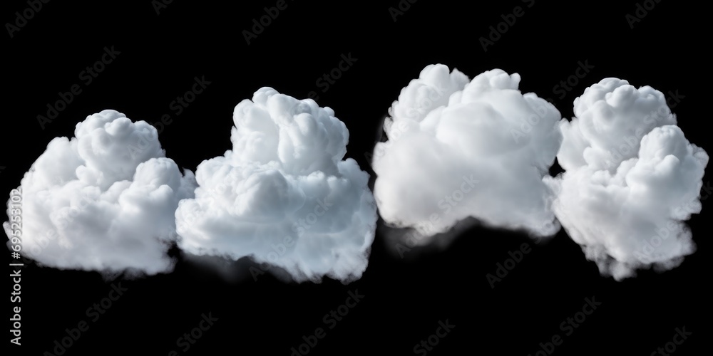 Poster White clouds peacefully floating in the air. Suitable for various applications