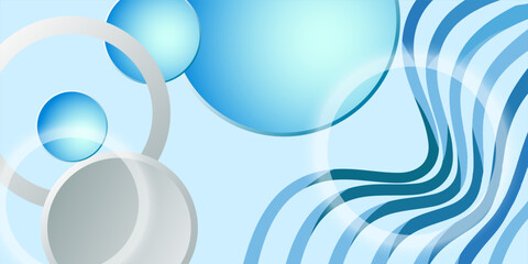 Abstract banner design with 3D circle vector background