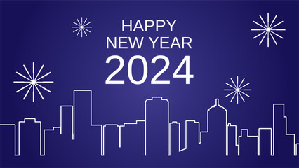 Fototapeta na wymiar Happy new year 2024 background. New year vector background for event, festival, card or decoration. Background for new year celebration in december