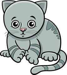 cartoon gray tabby kitten comic animal character