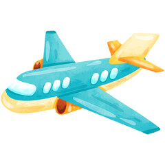 watercolor airplane