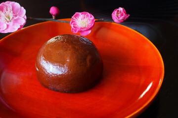 かりんとう饅頭と梅の花