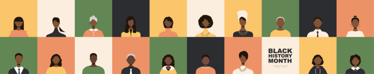 Fototapeta premium Black History Month banner.