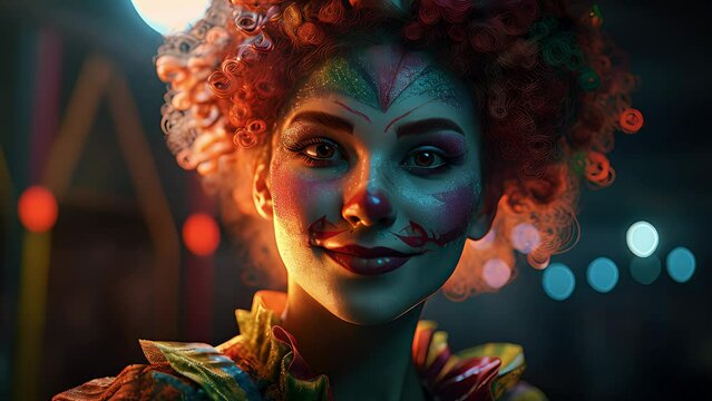 clown woman. Created with generative AI.	
