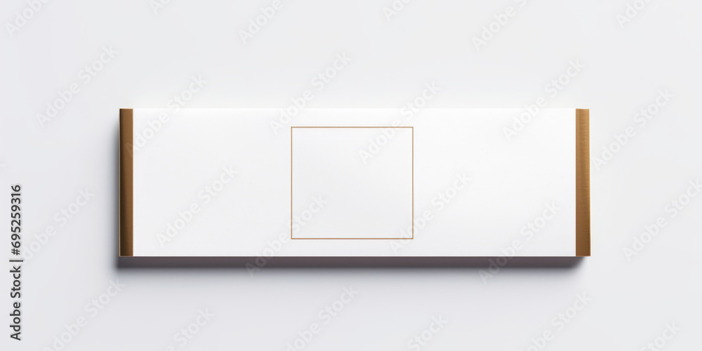 Poster A white box with a brown edge is placed on a white surface. This versatile image can be used for various purposes