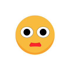 Puzzled emoticon. Cartoon emoji. Flat vector