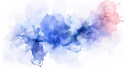 Stoff pro Meter abstract blue watercolor painting on white background. Watercolor light background © Planetz