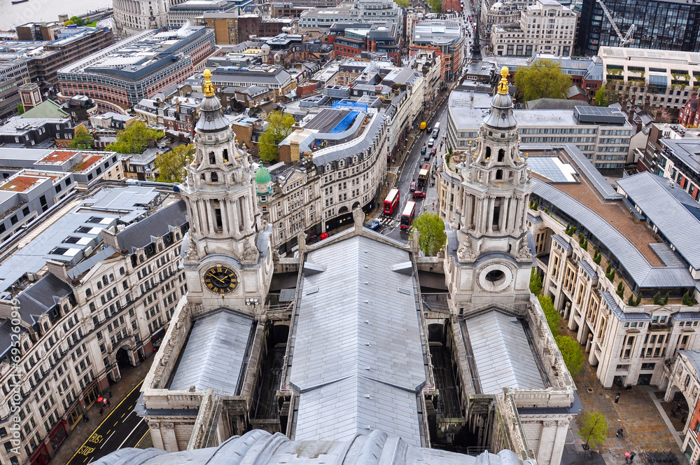 Canvas Prints towers of st. paul's cathedral seen from dome, london, uk