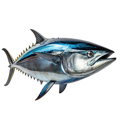 Expensive rare tuna bluefin tuna isolated on white background - obrazy, fototapety, plakaty