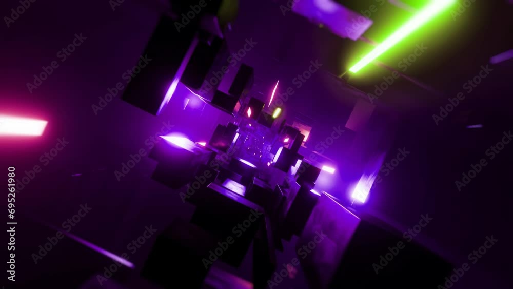 Canvas Prints abstract tunnel animation backgroud,colorful lights, seamless vj loop