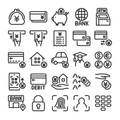 銀行 投資 ネットバンキング アイコン セット