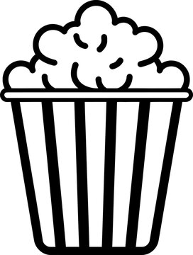 recommend clip art: Popcorn cinema silhouette in black color. Vector template for laser cutting wall art.