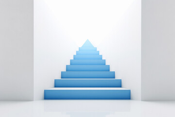 3d blue color stair