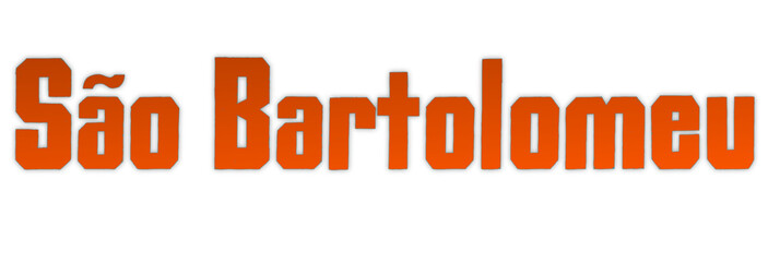 são Bartolomeu - Saint Bartholomew, saint name Portugal, written in Portuguese, red color, vector graphics, ideal for parties, name days, greeting cards,