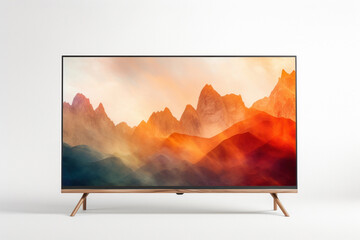 Full hd television on white background.