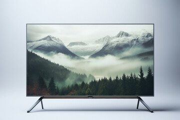 Full hd television on white background.