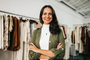 Portrait of a successful boutique owner standing with crossed arms
