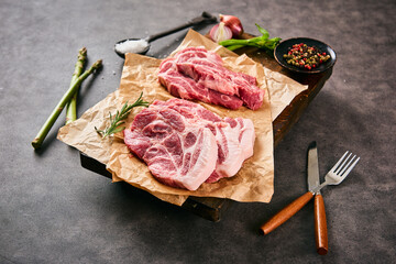 Delicious pork and steak at the party