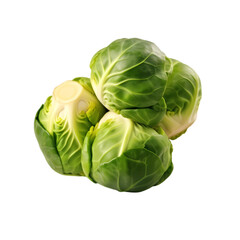Obraz premium Spinach, cabbage isolated on transparent background