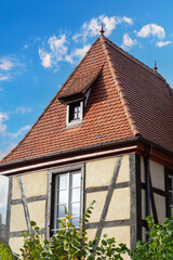 typical Alsatian house with half-timbering