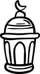 Ramadan hang lanter line-art hand-drawn